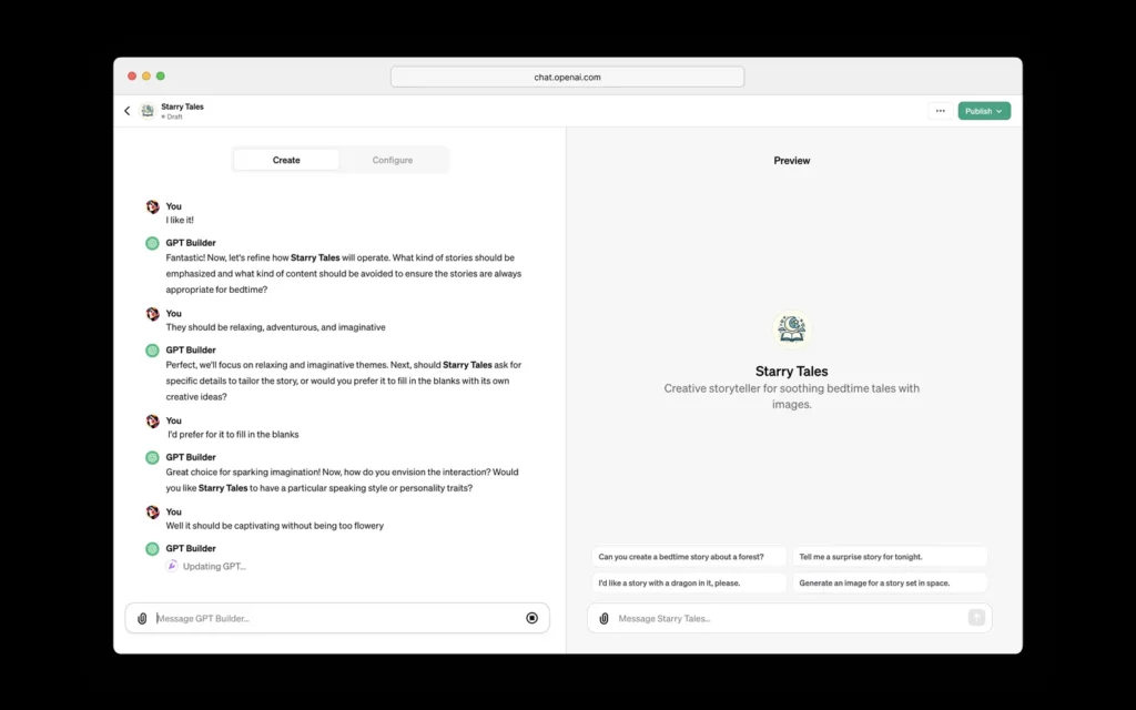 No Code GPT Builder from OpenAI